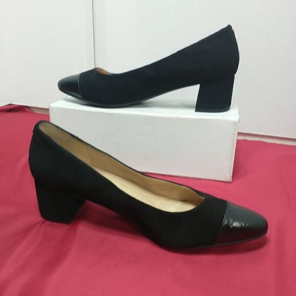 Cole Haan The Go-To Pump Women’s Size 9.5B Black Croc Leather / Suede Heels. - Picture 2 of 9